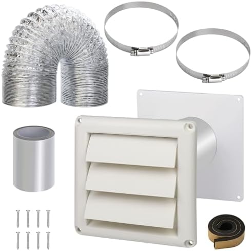 3"Dryer Vent Kit Through Wall w/Hose/Duct Connector/Wall Plate, 9ps Vent Kit by JIANBENKJ