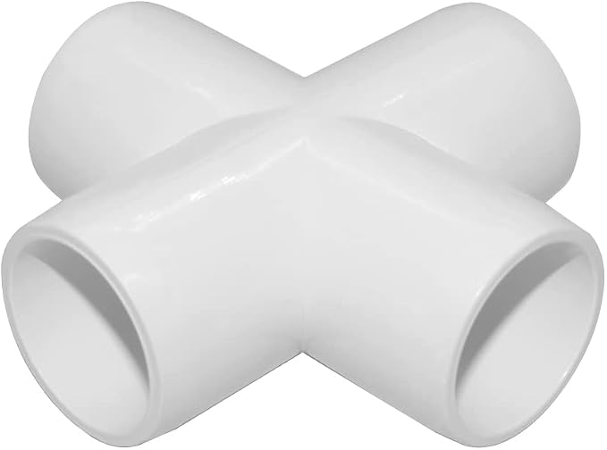3/4 Inch Cross PVC Fitting 4 Way Connector, Furniture Grade Corner Fittings - Image 3