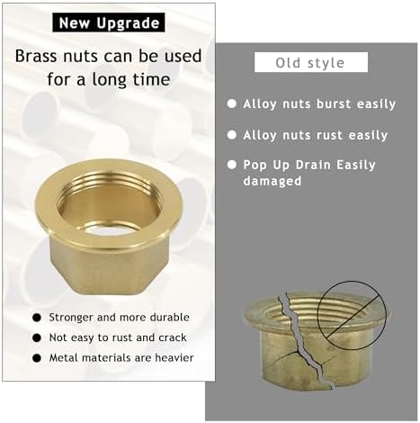 Bathroom Sink Drain, Drain Stopper Gold Stainless Steel Bathroom Sink Without - Image 4