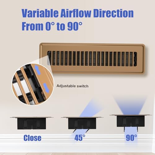 2x12 Floor Register, 2 Pack Brown Floor Vent Covers - Image 4