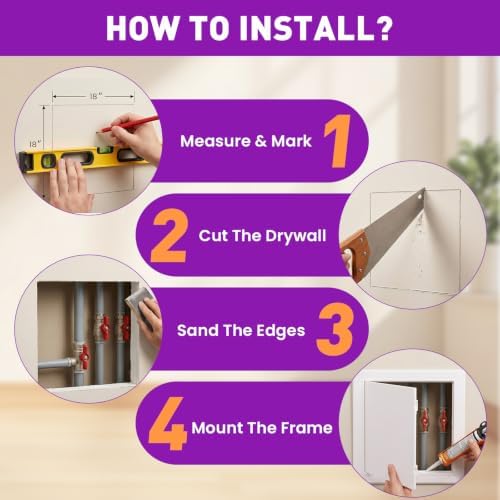 18x18 Inch Access Panel for Drywall and Ceiling, ABS Plumbing Access Door - Image 3