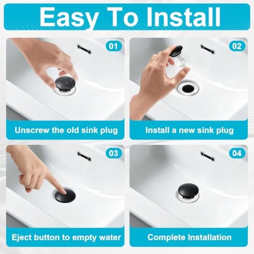 Pop Up Drain Stopper Bathroom Sink Compatible - Image 6