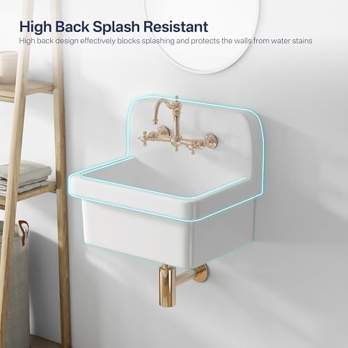 Eridanus 21" Utility Sink, Wall Mount Farmhouse Laundry Sinks - Image 3
