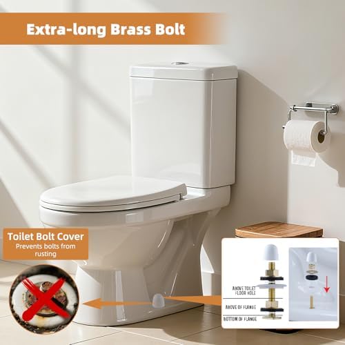 Hibbent Extra Thick Toilet Wax Ring Replacement Kit, Toilet Bolt Covers - Image 5