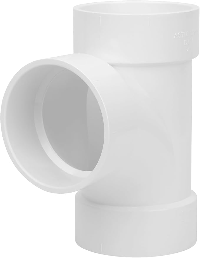 4IN PVC DWV Sanitary Tee 3-Way PVC Pipe Fittings Adapter Furniture Build Grade by Lswteiz