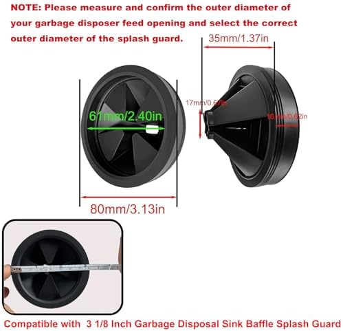 2pcs 3 1/8 Inch Garbage Disposal Sink Baffle Splash Guard, Garbage Disposal - Image 2