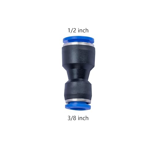 1/2" OD x 3/8" OD Pneumatic quick Connector Push to Connect fittings Straight - Image 2