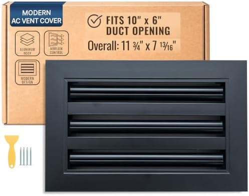 Fits 10x6 Duct Opening, Modern AC Vent Cover, Linear Slot Diffuser by Handua