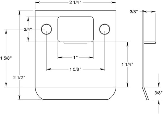 Deltana SPE250U15 2-1/2" x 2-1/4" Extended Lip Strike Plate, Satin Nickel - Image 2