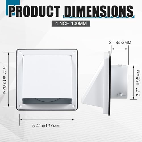 Gisafai 4 Inch Dryer Vent Cover Outdoor - Image 2