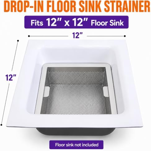Leyso Stainless Steel Drop-in Floor Sink Strainer Basket Insert - Image 4
