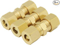 Hooshing 3PCS Brass Compression Tube Fitting 1/4" OD x 1/4" OD Connector by Hooshing