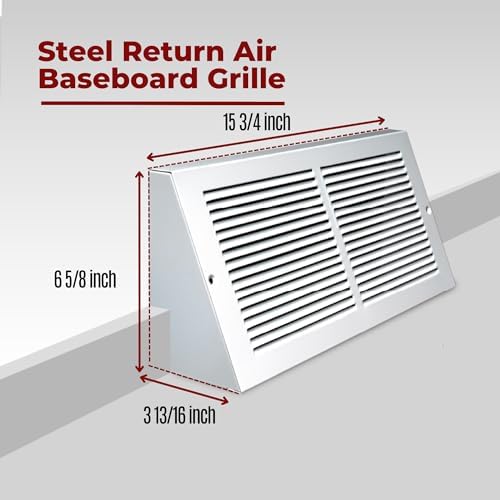 Fits 14x6 Duct Opening | Steel Triangular Baseboard Return Air Grille by Handua - Image 2