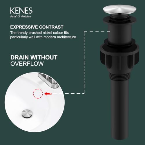 KENES 2 Pack Pop Up Bathroom Vessel Sink Drain Assembly Without Overflow - Image 3