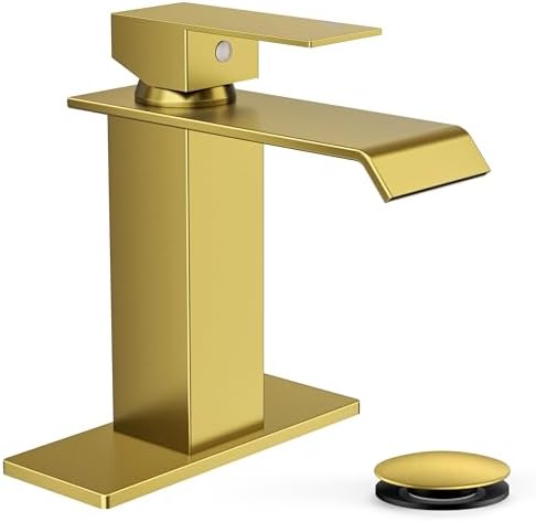FORIOUS Bathroom Faucet 1 Hole Single Handle Vanity Faucets Brushed Gold by FORIOUS