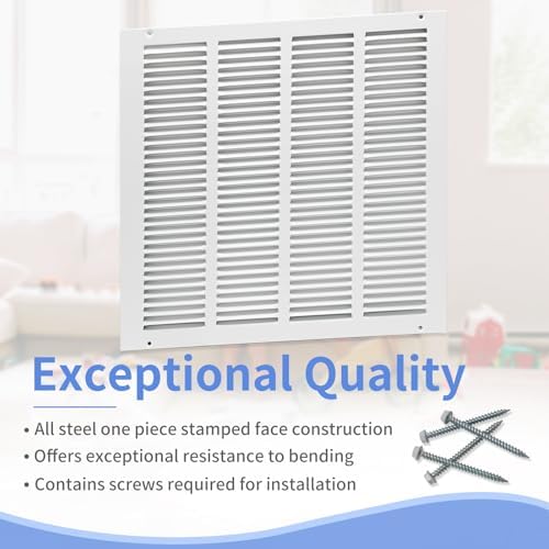 Howeall 16"W x 16"H Steel Return Air Grille, Air Return Vent Cover - Image 2