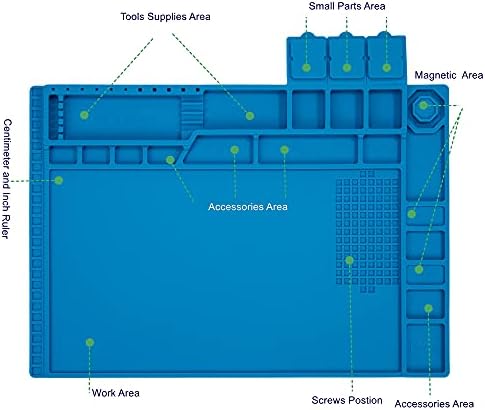 Premium Heat Resistant 932°F Blue Magnetic Repair Work Mat Large Silicone - Image 3