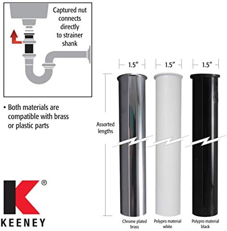 Keeney10-12WK 1-1/2" x 12" Plastic Flanged Sink Tailpiece - Image 6