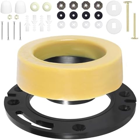 1 Set Toilet Flange with Extra Thick Wax Ring Replacement Kit by Unknown