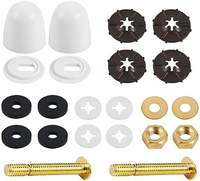 Toilet Bolts and Caps Set, Universal Solid Brass Toilet Bolts by Unknown