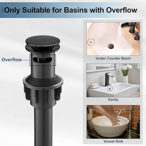 Oil Rubbed Bronze Pop Up Drain for Bathroom Sink, High Sealing Bathroom Sink - Image 2