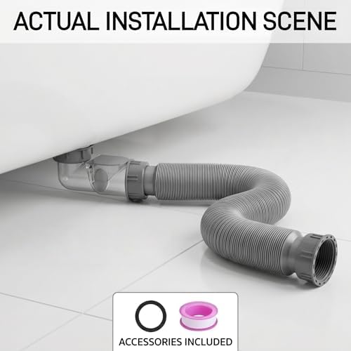 Low Profile 1-1/2 Inch Bathtub Shower Drain Pipe - Image 7