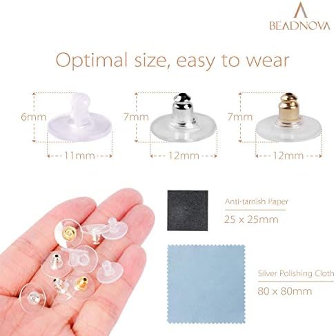 BEADNOVA Earring Backs for Studs Bullet Clutch - Image 2