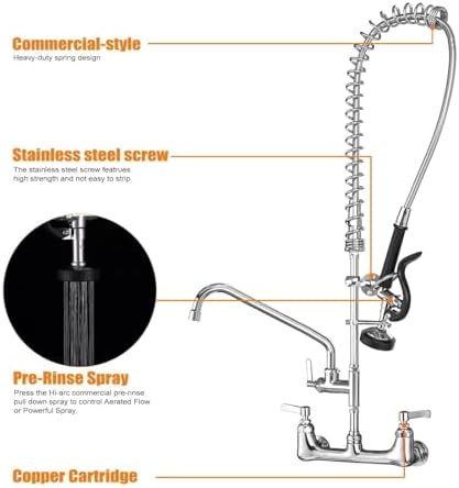 Commercial Sink Faucet with Sprayer - Image 2