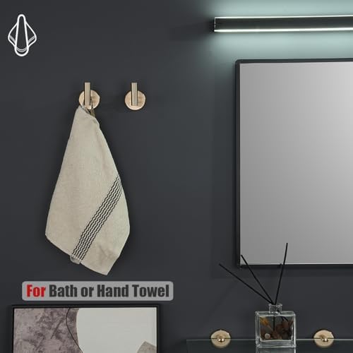 JQK Bathroom Towel Hook Champagne Bronze, Coat Robe Clothes Hook - Image 4