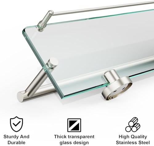 24-Inch Tempered Glass Bathroom Shelf - Image 5