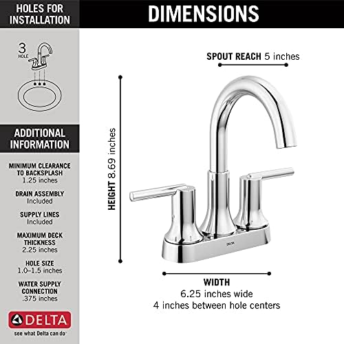 Delta Faucet Trinsic Chrome Bathroom Faucet, Bathroom Sink Faucet, Diamond Seal - Image 2