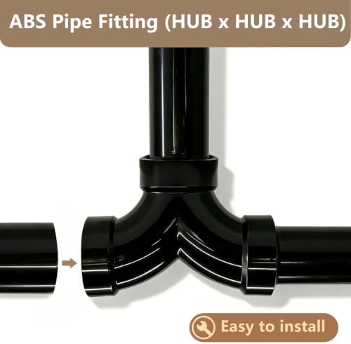 Lesso 3''Double Degree 90 ELBOW ABS pipe fittings Black, 3 Inch - Image 5