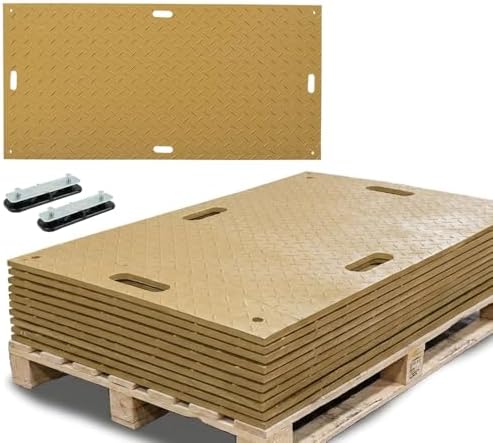 12 Pack 4' x 8' Tan Ground Protection Mats - Image 5