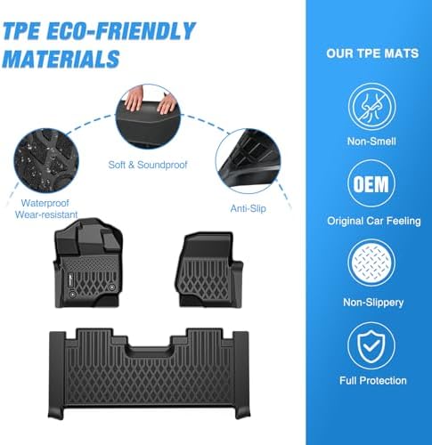 Nilight TPE Floor Mats for Ford F150 SuperCab Extended Cab 2015-2026 - Image 3