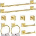 Lairuier 10-Piece Brushed Gold Bathroom Accessories, Towel Bar Set by LairuierBathroomHardwareSet