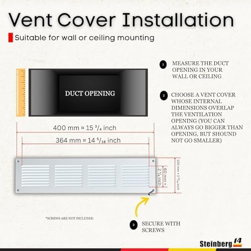 Steinberg14 White Vent Cover 14x2 - Image 5