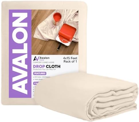 Canvas Drop Cloth for Painting 4x15 feet Pack of 1-8oz Painters Drop Cloths for by Unknown