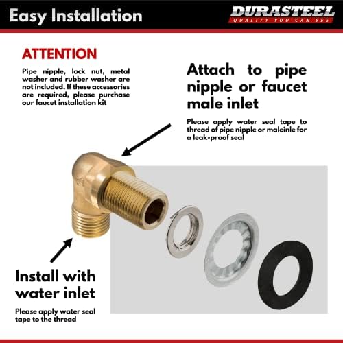 DuraSteel Wall Mount Faucet 90-Degree Elbow - Image 3