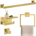 TURS Bathroom Hardware Set Brushed Gold 4-Piece Towel Bar Set Include 24 Inch by TURS