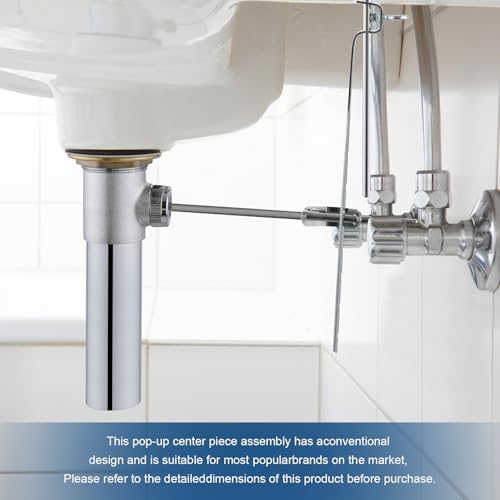 ZM Bathroom Sink Drain Assembly, Brass Pop Up Drain - Image 2