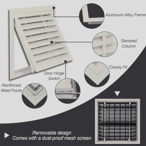 Dark Khaki Air Return Grille, Aluminum Access Panel - Image 3