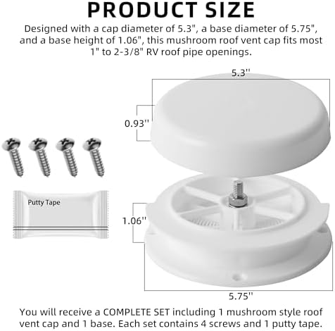 Mushroom Style RV Roof Vent Cap - Image 2