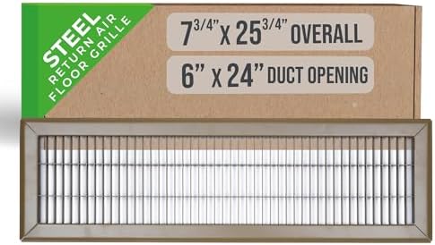 Fits 6x24 and 24x6 Duct Opening | Return Air Floor Grille by Handua | Walkable by Handua