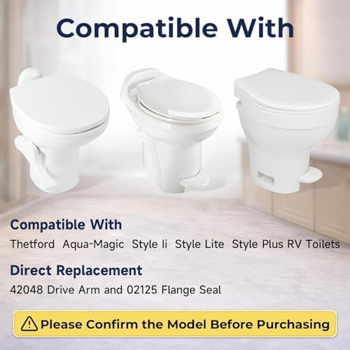 42048 RV Toilet Repair Kit Waste Ball Drive Arm Replacement Smooth Flush - Image 3