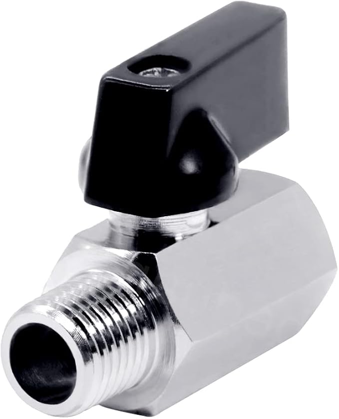 Beduan 1/8" Brass Mini Ball Valve NPT Female x Male Shut-Off Valve by Beduan
