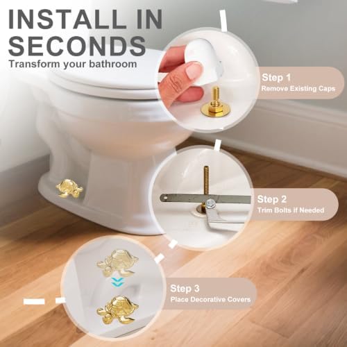 Ceramic Sea Turtle Toilet Bolt Covers, 2 Pack, Decorative Bathroom - Image 4