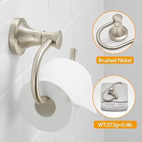BESy Toilet Paper Holder Wall Mount Bathroom Tissue Holder Brushed Nickel - Image 5