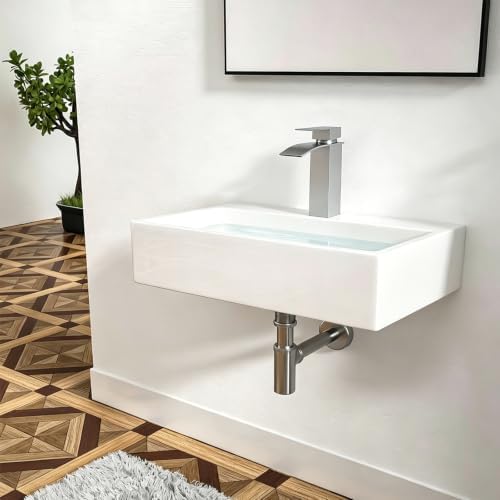 Logmey 20 Inch Wall Mount Bathroom Vessel Sink - Image 3