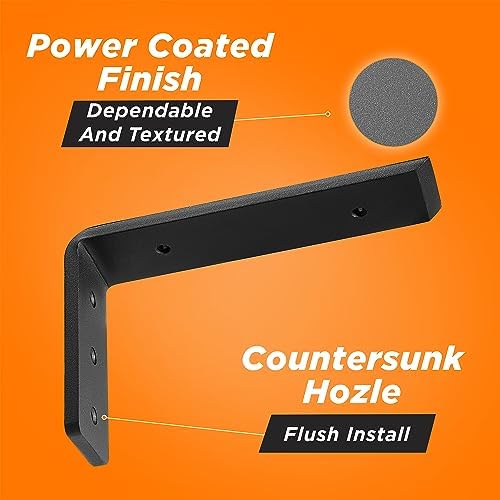 BATODA 8” Countertop Support Steel Brackets, Heavy Duty L Bracket - Image 2