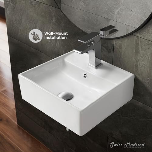 Claire 15" Compact Ceramic Wall Hung Sink in White - Image 2